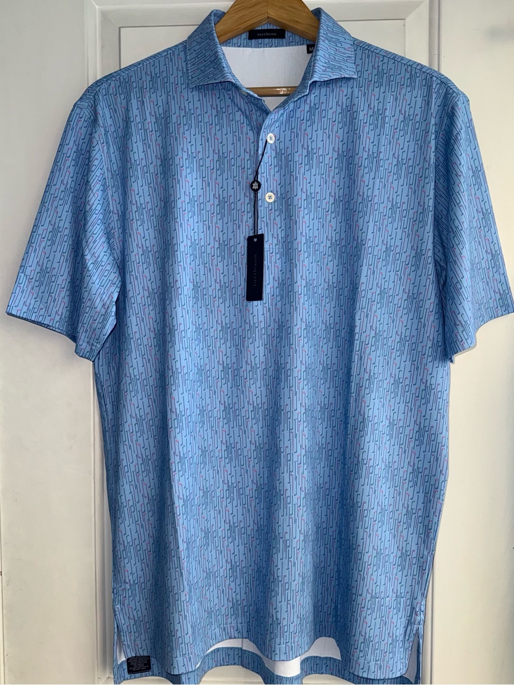 Turtleson NWT “Max Performance” Golf Polo in Luxe Blue/Evergreen